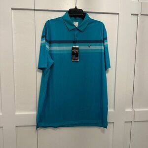 NWT Men's Calloway Opti-dry Golf Shirt SPF Protection Sz L in Bluebird